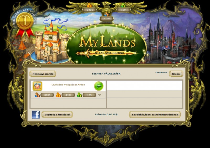 Itt a bejelentkező kép.